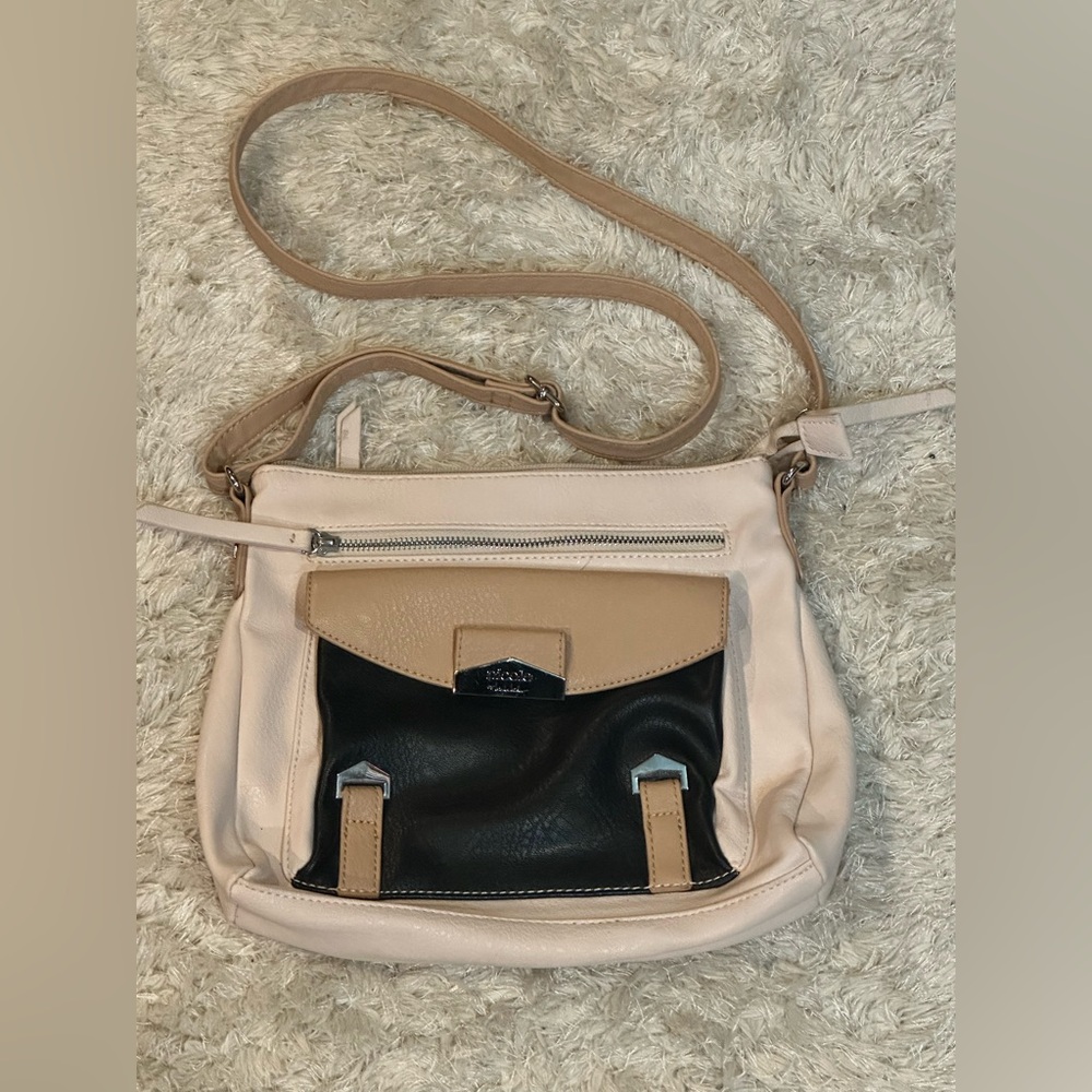 Nicole by Nicole Miller Stylish Beige and Black Women's Crossbody Bag